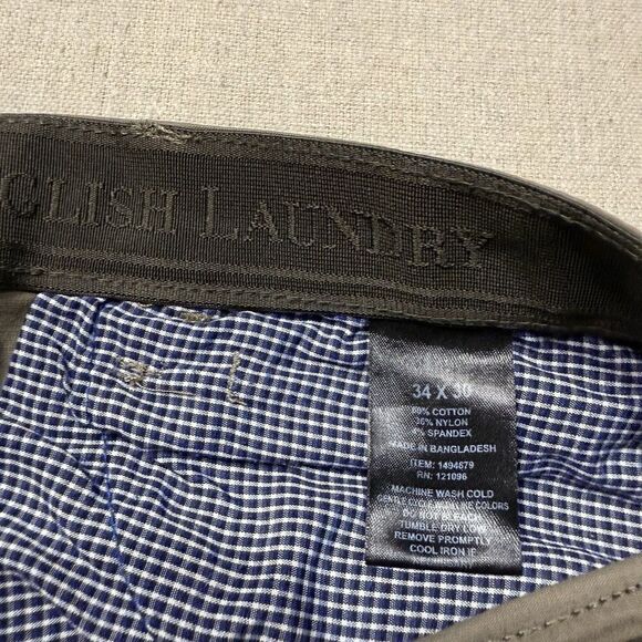 ENGLISH LAUNDRY Men’s 34x30 Stretch Flat Front Casual Chino Pants Khaki - Picture 4 of 7